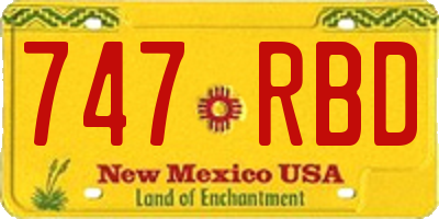 NM license plate 747RBD