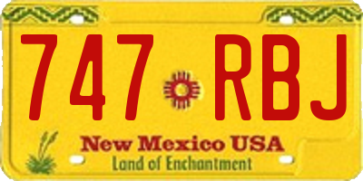 NM license plate 747RBJ