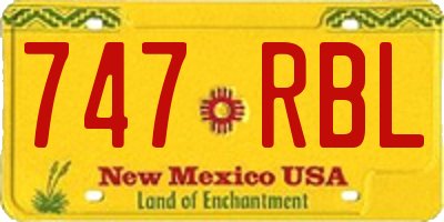 NM license plate 747RBL