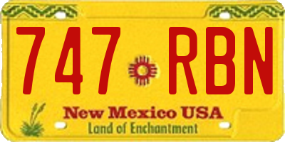 NM license plate 747RBN