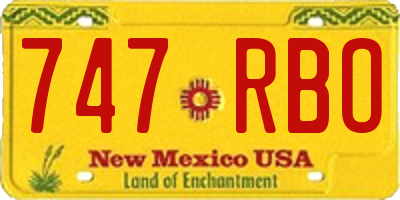 NM license plate 747RBO
