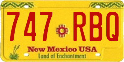 NM license plate 747RBQ