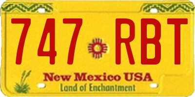 NM license plate 747RBT