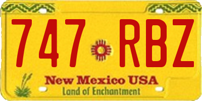 NM license plate 747RBZ