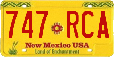 NM license plate 747RCA