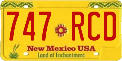 NM license plate 747RCD