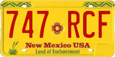 NM license plate 747RCF
