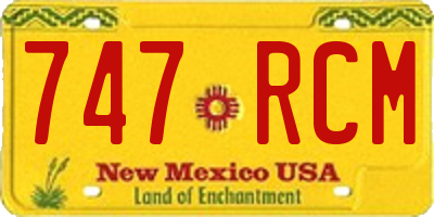 NM license plate 747RCM