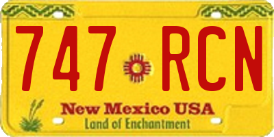 NM license plate 747RCN