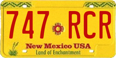 NM license plate 747RCR