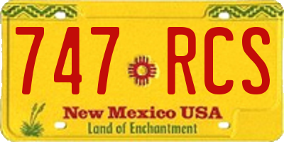 NM license plate 747RCS