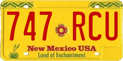 NM license plate 747RCU