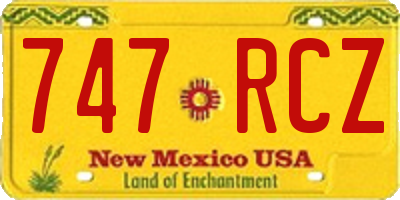 NM license plate 747RCZ