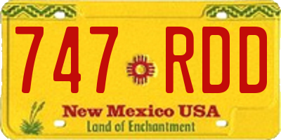 NM license plate 747RDD