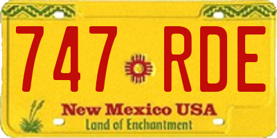 NM license plate 747RDE