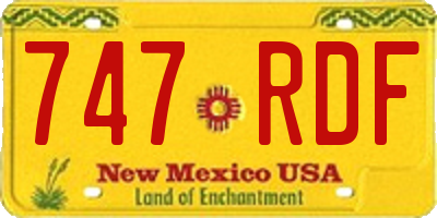 NM license plate 747RDF