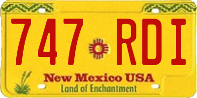 NM license plate 747RDI