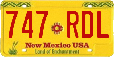 NM license plate 747RDL