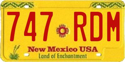 NM license plate 747RDM
