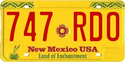 NM license plate 747RDO