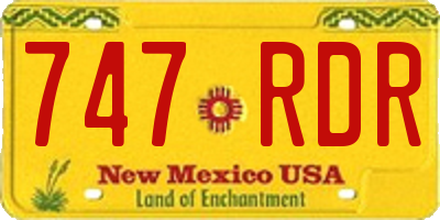 NM license plate 747RDR