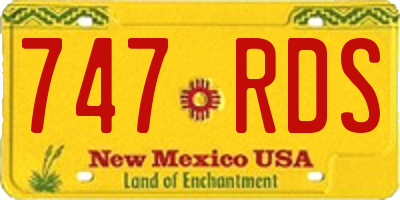 NM license plate 747RDS