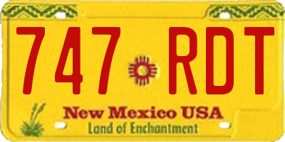 NM license plate 747RDT