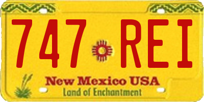 NM license plate 747REI