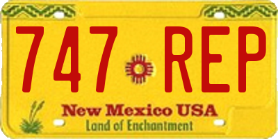 NM license plate 747REP