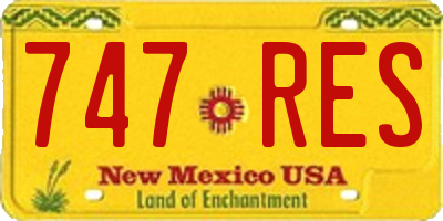 NM license plate 747RES