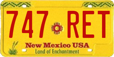 NM license plate 747RET