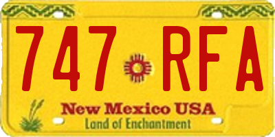 NM license plate 747RFA