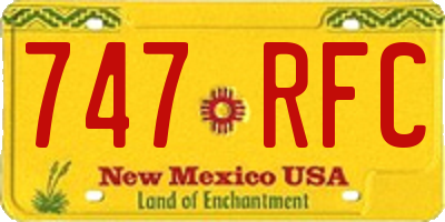 NM license plate 747RFC