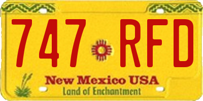NM license plate 747RFD