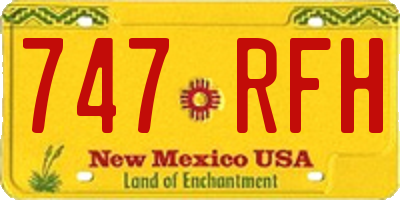 NM license plate 747RFH