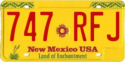 NM license plate 747RFJ