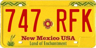 NM license plate 747RFK