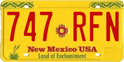 NM license plate 747RFN