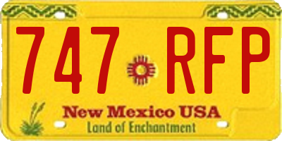 NM license plate 747RFP