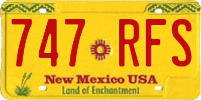 NM license plate 747RFS