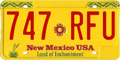 NM license plate 747RFU