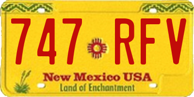 NM license plate 747RFV