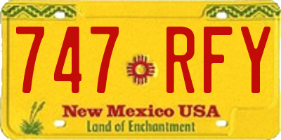 NM license plate 747RFY