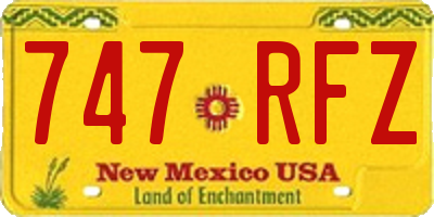 NM license plate 747RFZ