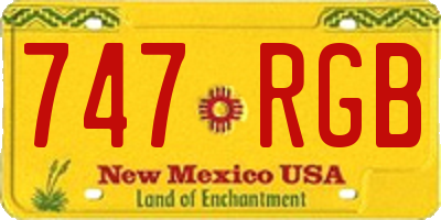 NM license plate 747RGB