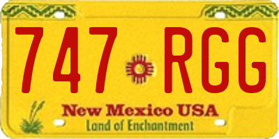 NM license plate 747RGG