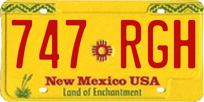 NM license plate 747RGH