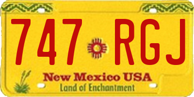 NM license plate 747RGJ