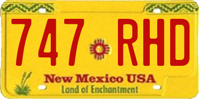 NM license plate 747RHD