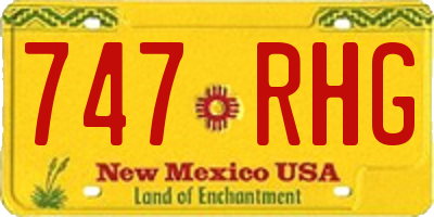 NM license plate 747RHG